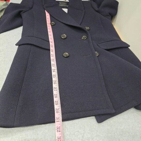 J CREW Double Cloth Italy Peacoat 8 Navy Blue Double Breast Wool Blend - Picture 15 of 16